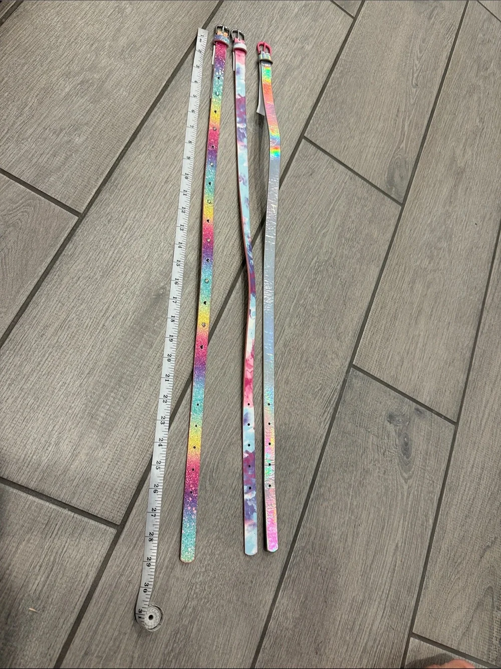 The Children's Place Metallic Rainbow & Pastel Girls' Belts - Multicolor